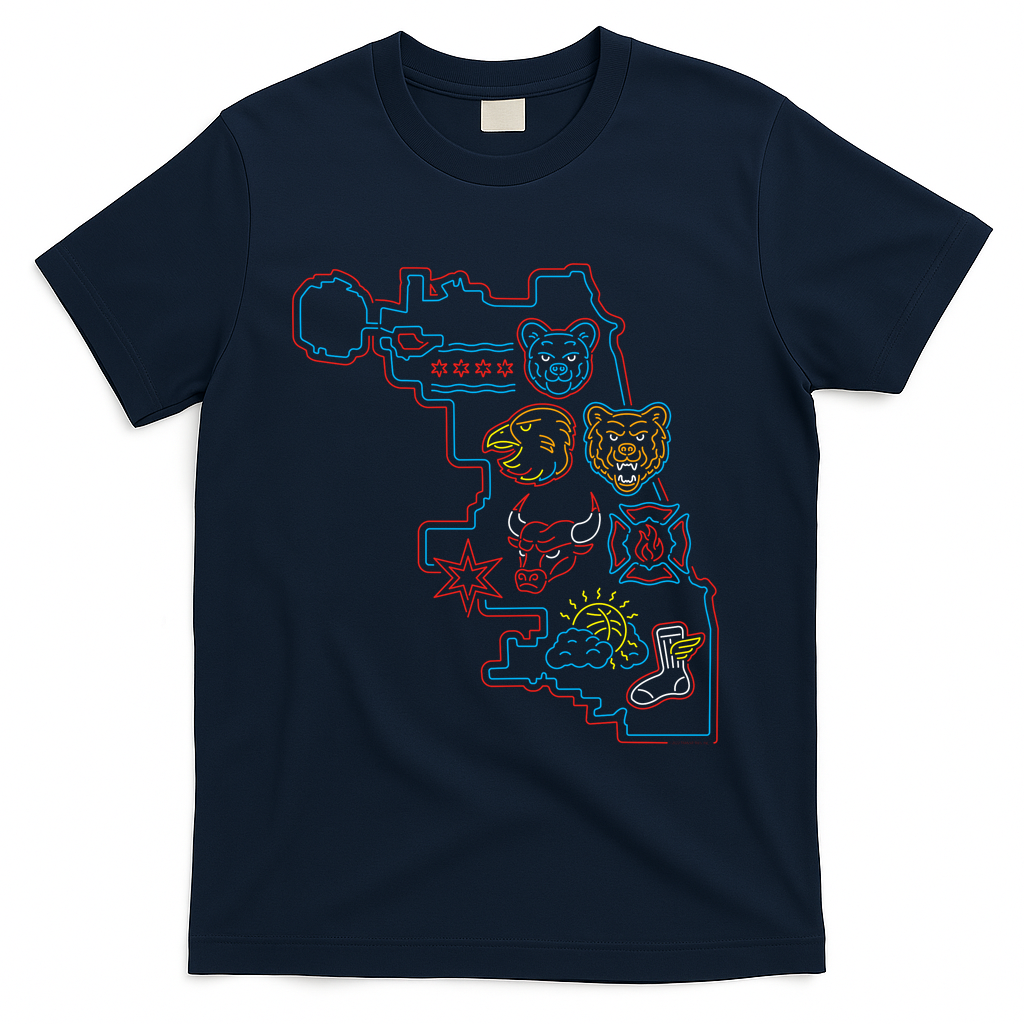 Neon Chicago Sports - Navy