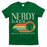 Nerdy Dads Build Character Funny Rpg Gaming D20 Dice Gamer T-Shirt