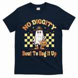 No Diggity Bout To Bag It Up Cool Ghost Halloween T-Shirt - Navy Blue