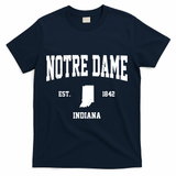 Notre Dame Indiana Est 1842 T-Shirt - Navy