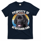 Newfoundland Dog Retro Property Of Cute Dog T-Shirt - Navy Blue