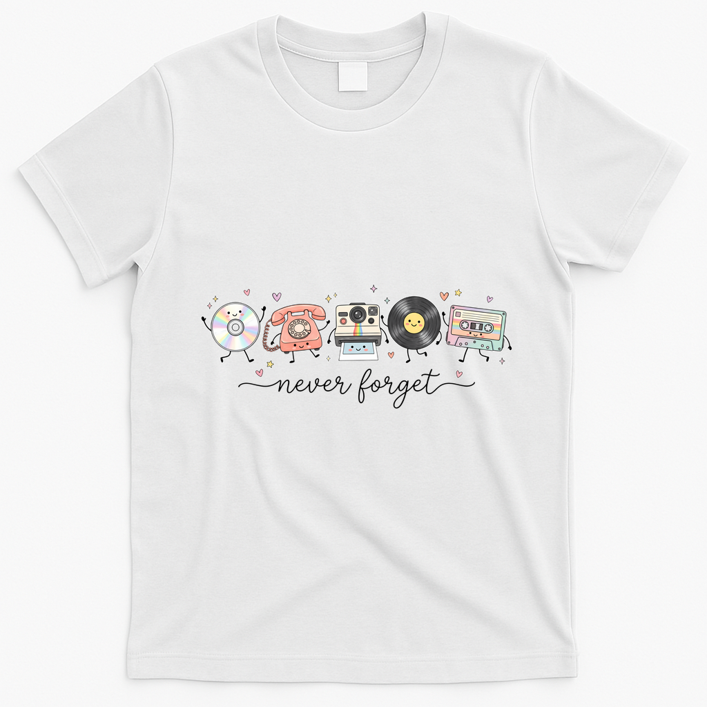 Never Forget Beloved Old Technology T-Shirt - White