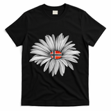 Norwegian Flag Daisy Trendy For Summer Cruise Norway Travel T-Shirt - Black