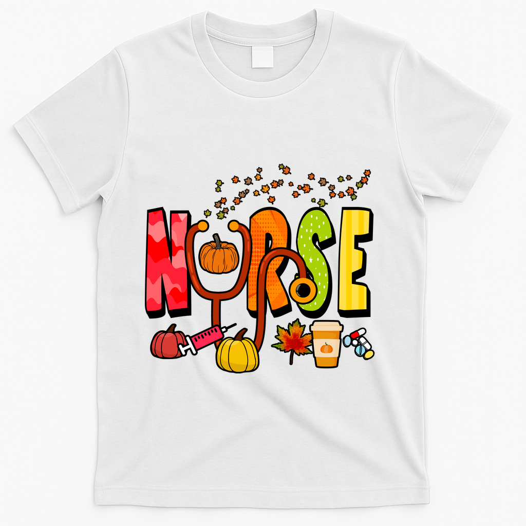 Nurse Fall Holiday T-Shirt - White