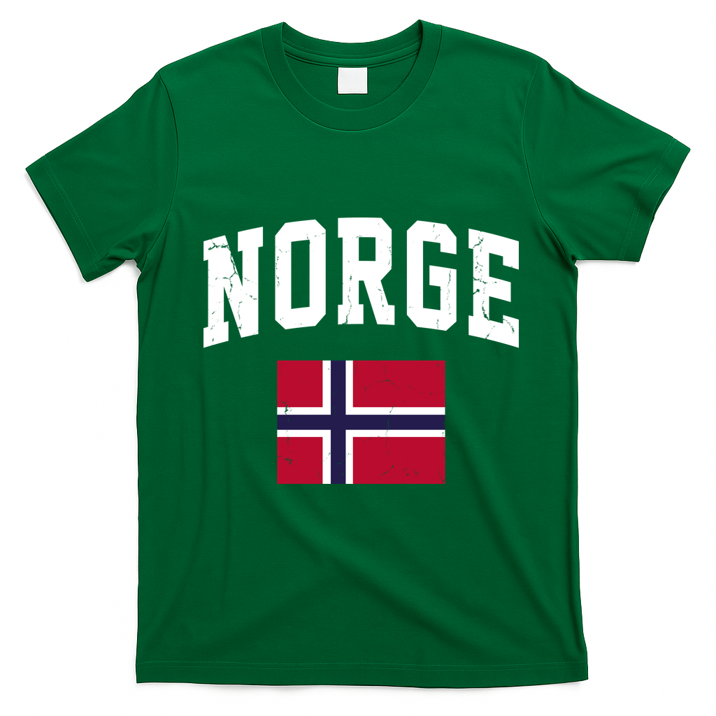 Norge Flag Norway Norwegian Souvenir Gift T-Shirt - Irish Green