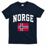 Norge Flag Norway Norwegian Souvenir Gift T-Shirt - Navy Blue