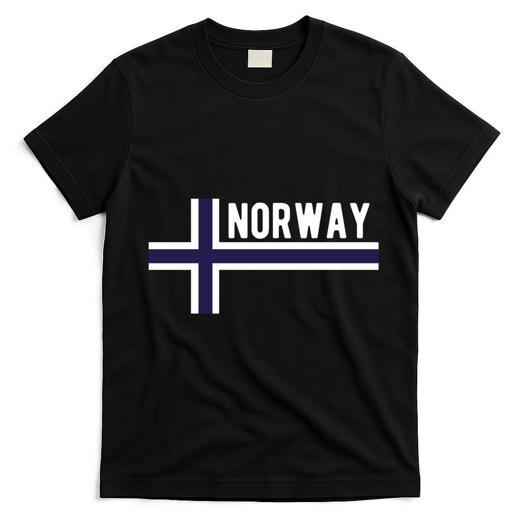 Norway Flag Norwegian Scandinavian Pride Norge T-Shirt - Black