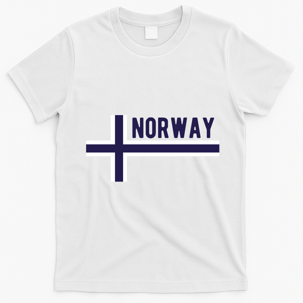 Norway Flag Norwegian Scandinavian Pride Norge T-Shirt - White