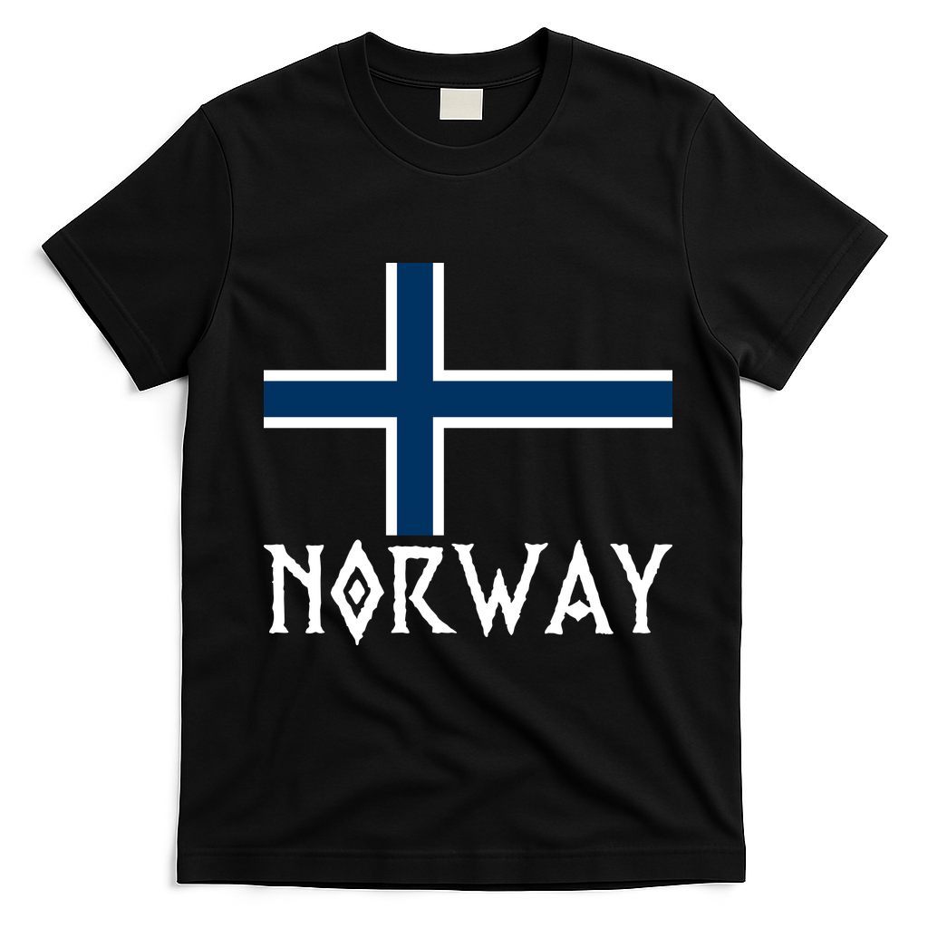 Norway Flag Proud Norwegians Soccer Fan T-Shirt - Black
