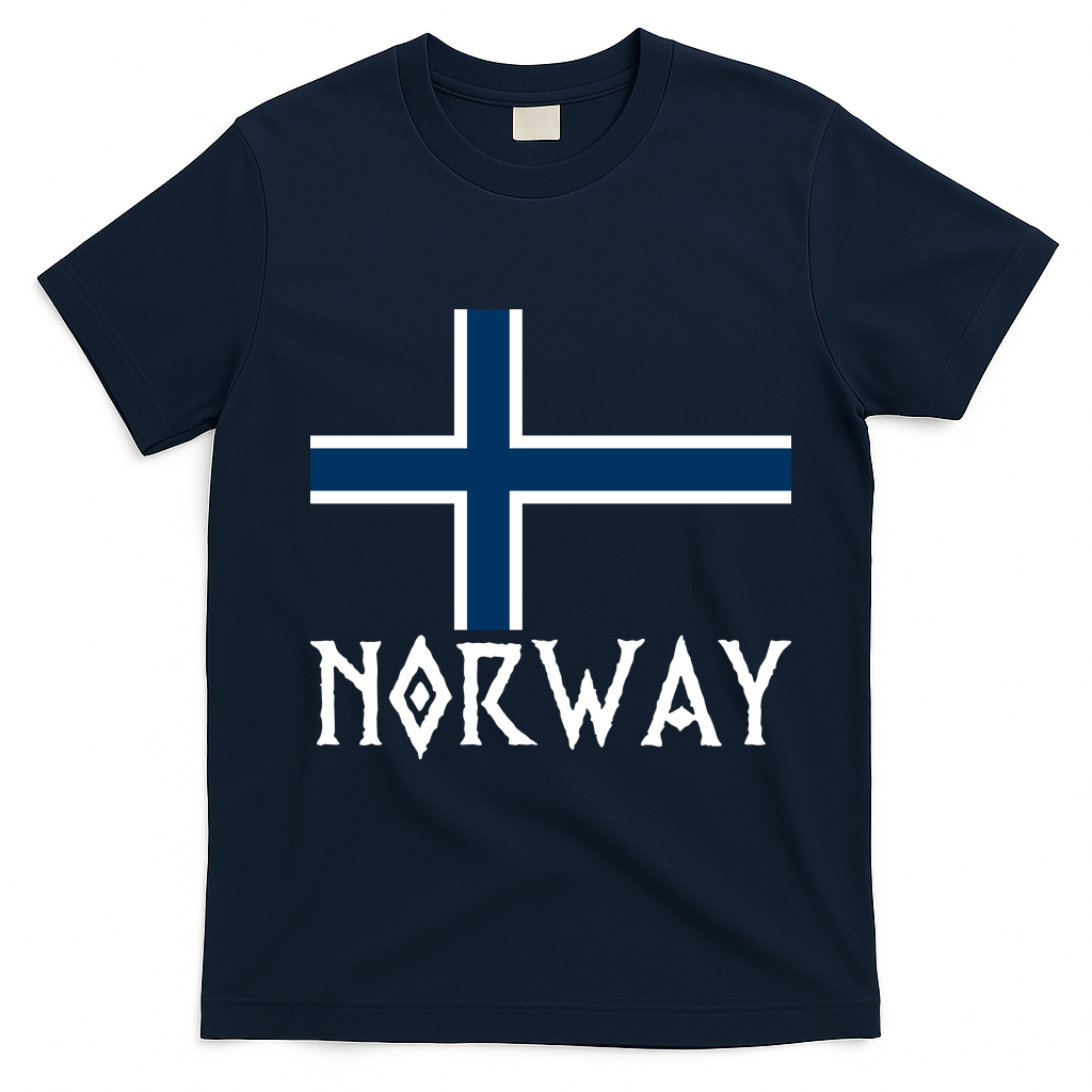 Norway Flag Proud Norwegians Soccer Fan T-Shirt - Navy Blue