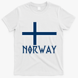 Norway Flag Proud Norwegians Soccer Fan T-Shirt - White