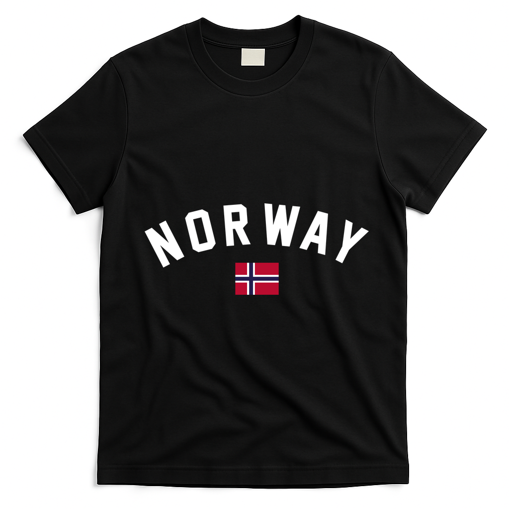 Norway Flag World Class Soccer T-Shirt - Black