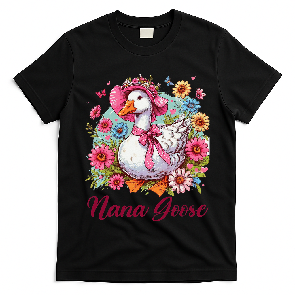 Nana Goose Grandma Mimi Silly Goose Coquette Mothers Day T-Shirt