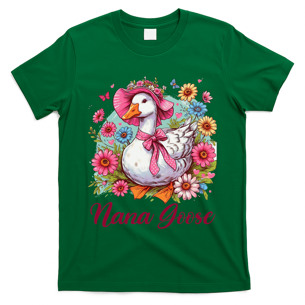Nana Goose Grandma Mimi Silly Goose Coquette Mothers Day T-Shirt