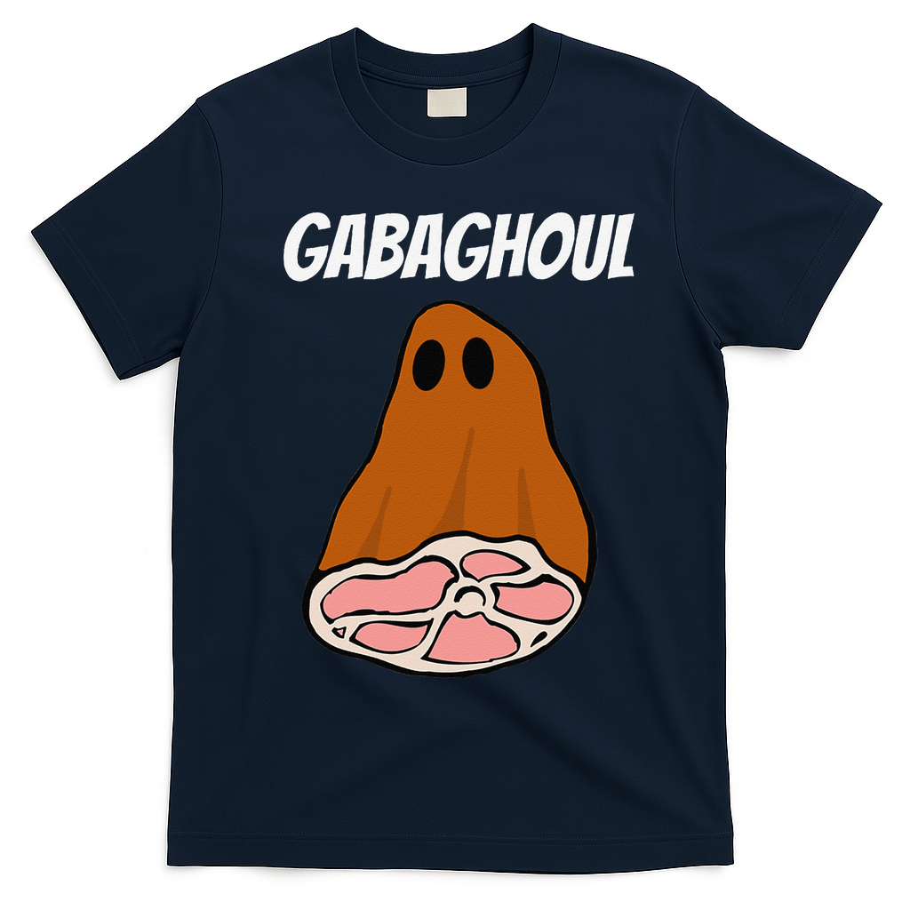 New Jersey Slang Halloween Dry Cured Meat Gabaghoul Gabagool T-Shirt - Navy Blue