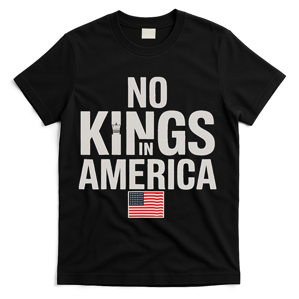 No Kings In America Democracy Anti Trump America No King T-Shirt - Black