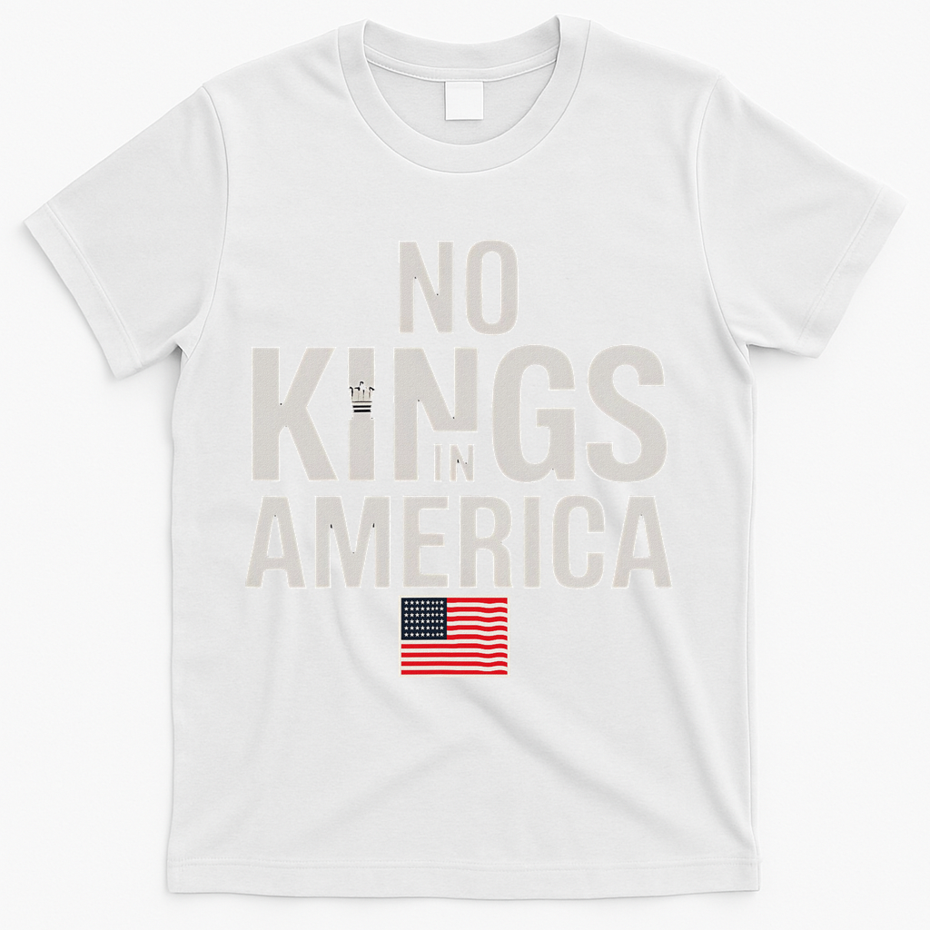 No Kings In America Democracy Anti Trump America No King T-Shirt - White
