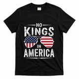 No Kings In America Sunglasses Us Flag Funny Anti Trump T-Shirt - Black