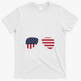 No Kings In America Sunglasses Us Flag Funny Anti Trump T-Shirt - White