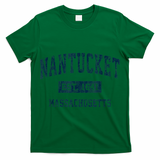 Nantucket Massachusetts MA Vintage Sports Design Navy Print T-Shirt