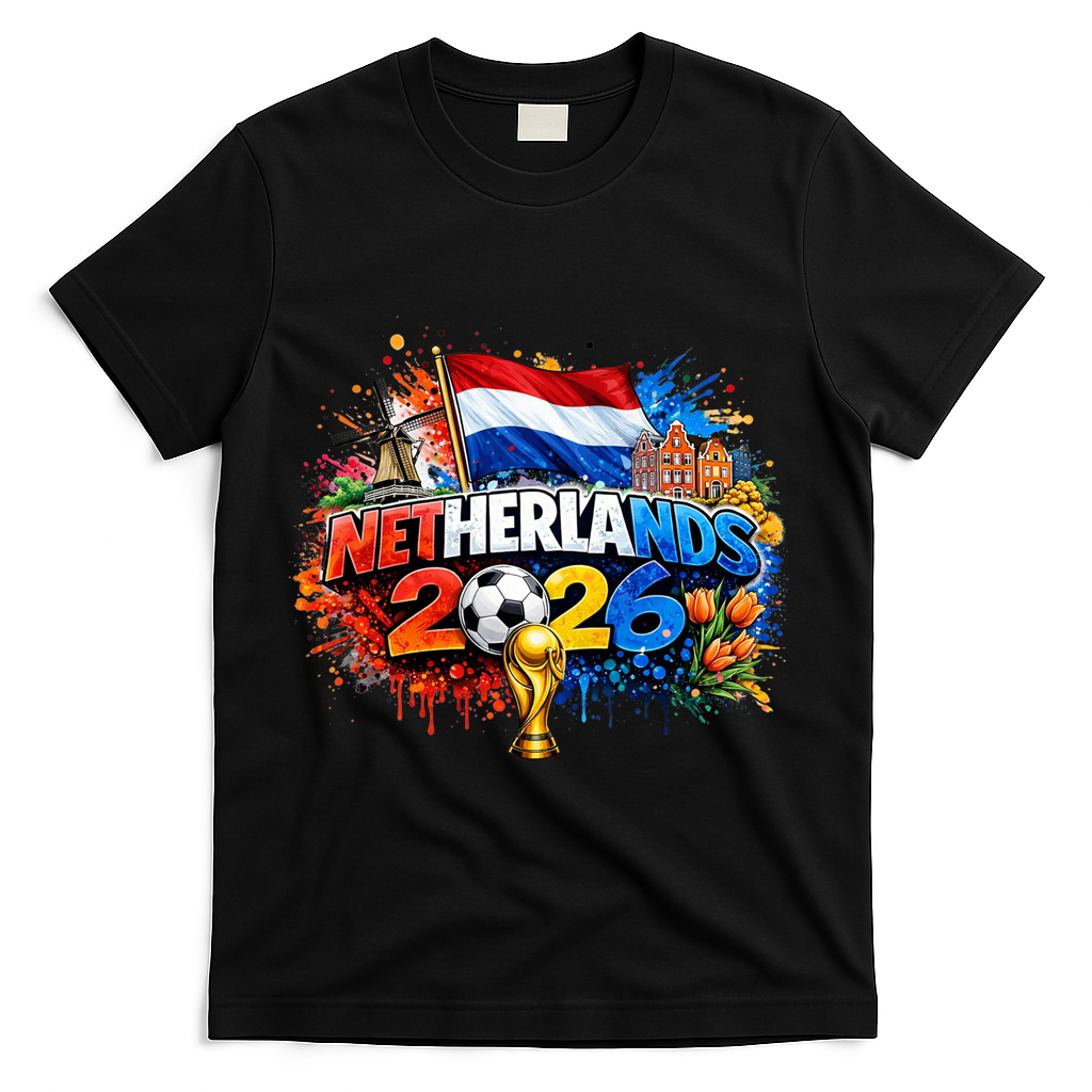 NETHERLANDS North America Soccer Tournament 2026 T-Shirt - Black