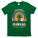 NICU Nurse Cutest Pumpkins In The Patch Rainbow Halloween RN T-Shirt - Irish Green