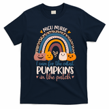 NICU Nurse Cutest Pumpkins In The Patch Rainbow Halloween RN T-Shirt - Navy Blue