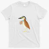 Nankeen Night Heron with floral bouquet - White