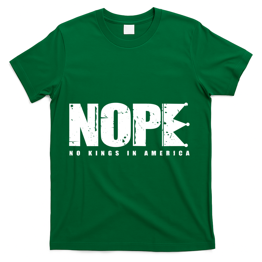Nope No Kings In America T-Shirt - Green