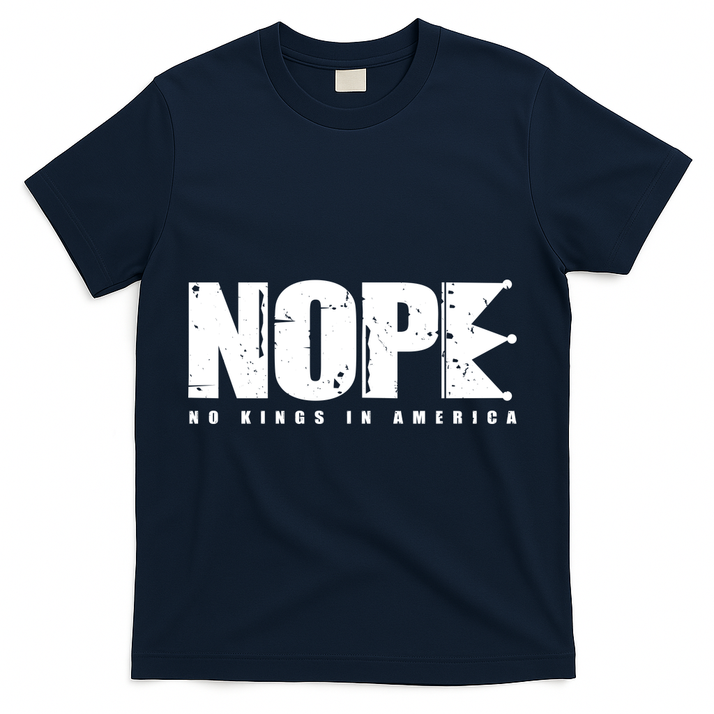 Nope No Kings In America T-Shirt - Navy