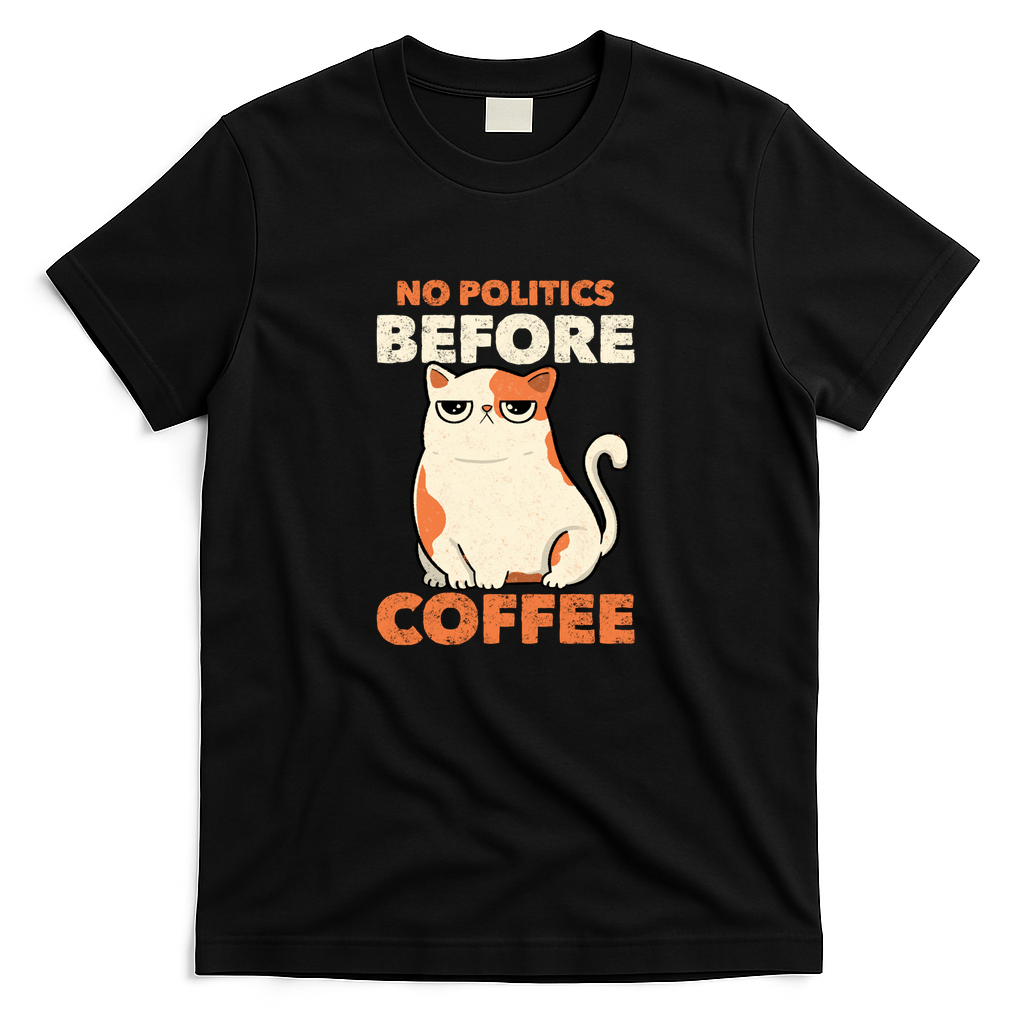 No Politics Before Coffee by Tobe Fonseca - Black