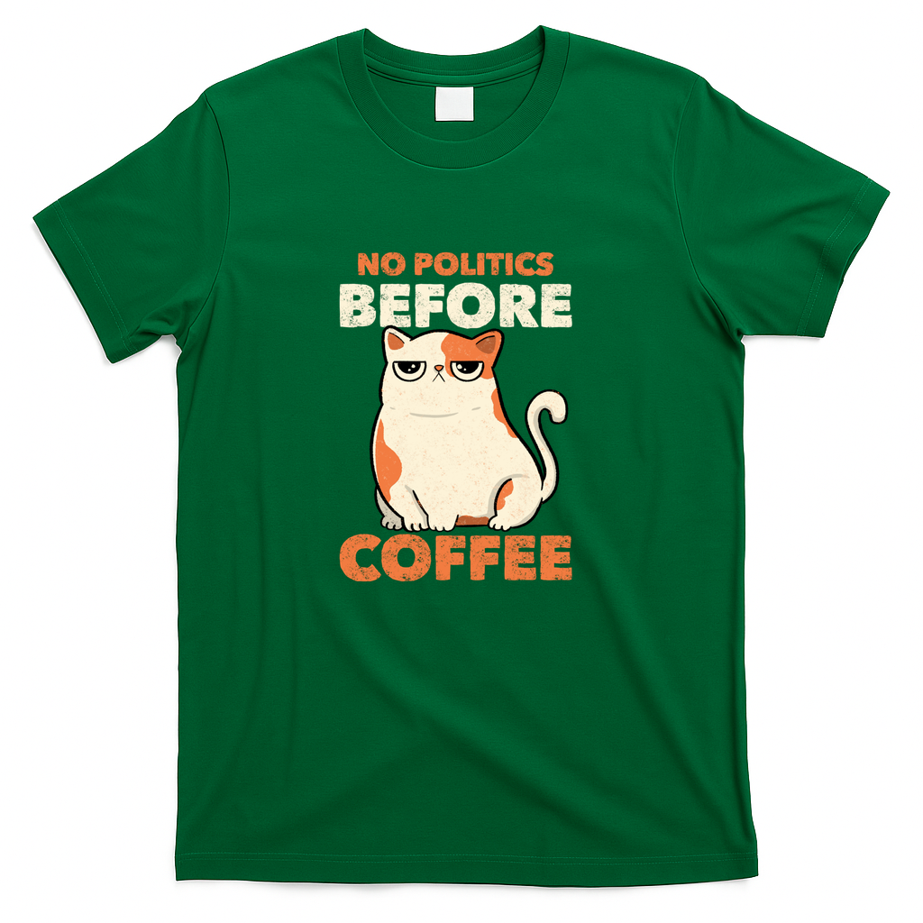No Politics Before Coffee by Tobe Fonseca - Green