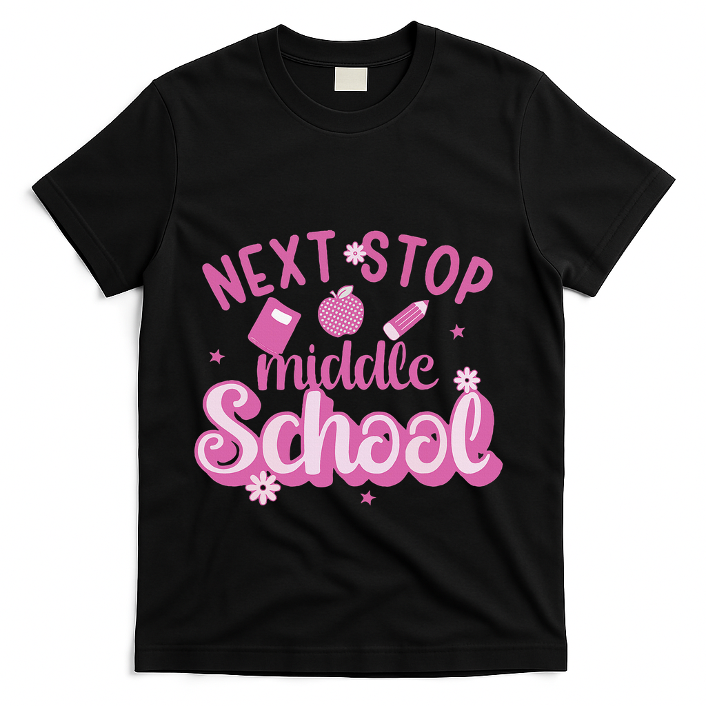 Next Stop Middle School Graduation T-Shirt - Black