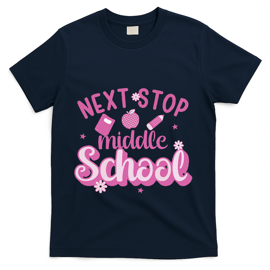 Next Stop Middle School Graduation T-Shirt - Navy