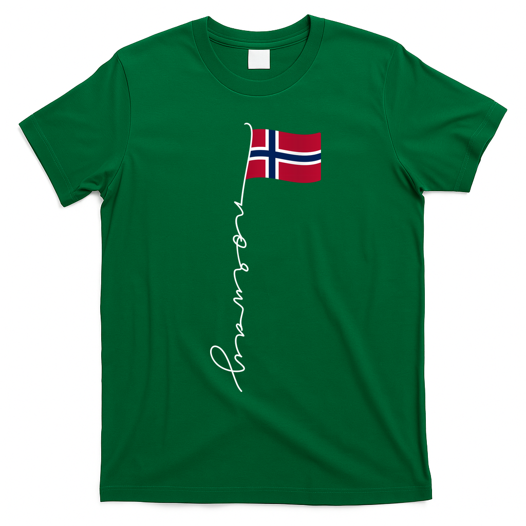 Norway Signature Pole Norwegian Flag Family Heritage Gift T-Shirt - Irish Green
