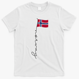 Norway Signature Pole Norwegian Flag Family Heritage Gift T-Shirt - White