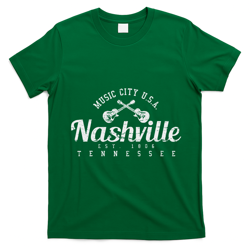 Nashville Tennessee Country Music Usa T-Shirt - Irish Green