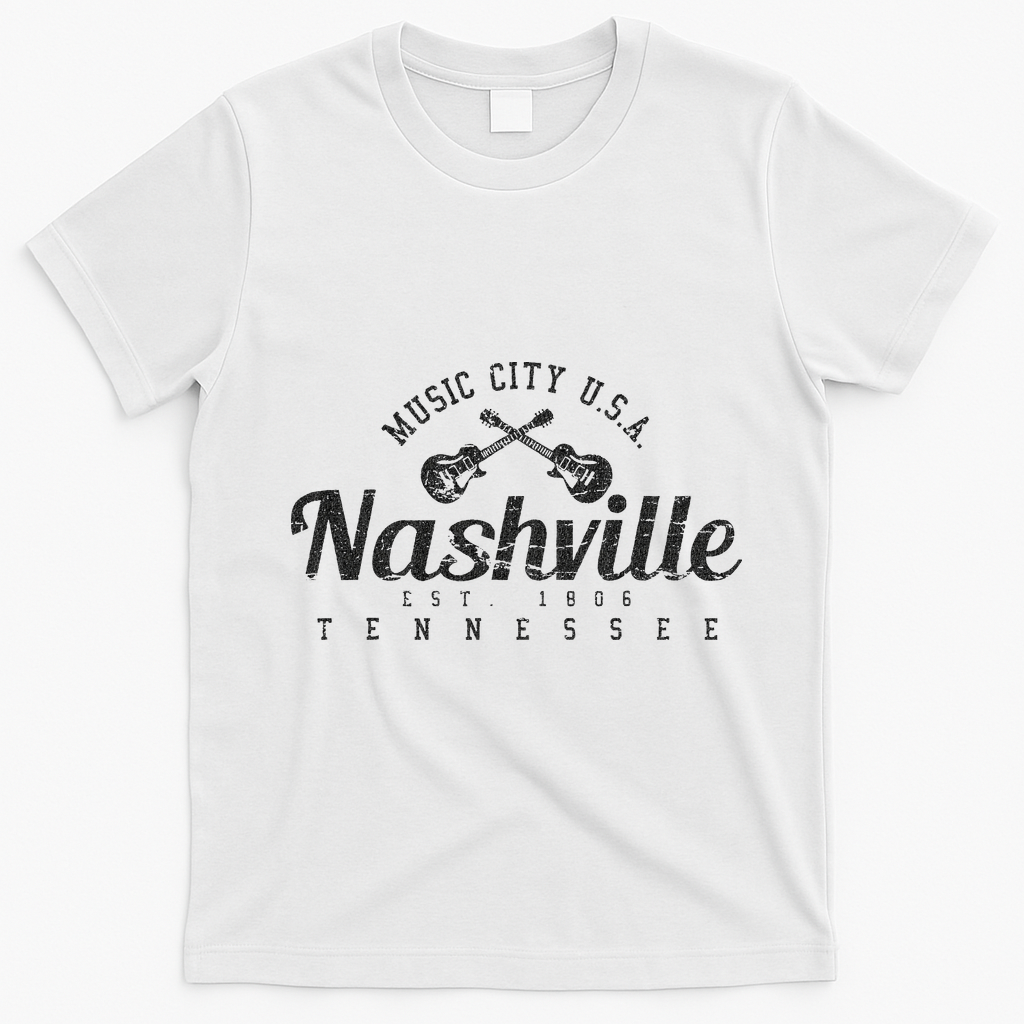 Nashville Tennessee Country Music Usa T-Shirt - White