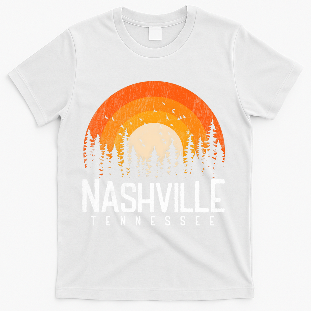 Nashville Tennessee Tn Gift Retro Style Vintage 80s Gift Great Gift T-Shirt - White