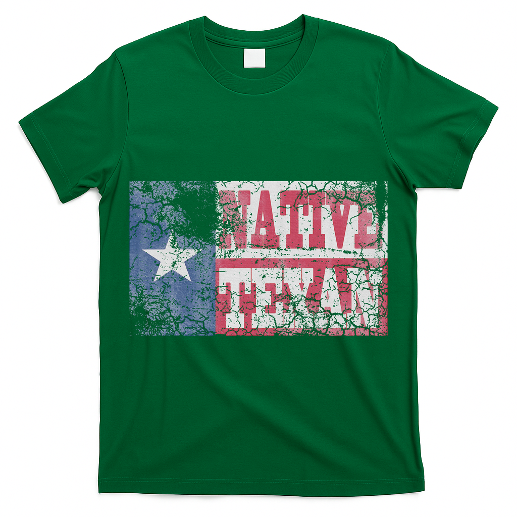 Native Texan Texas Flag Family Home Love Vintage Distressed T-Shirt
