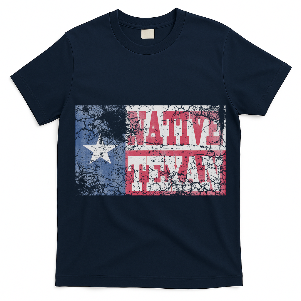 Native Texan Texas Flag Family Home Love Vintage Distressed T-Shirt
