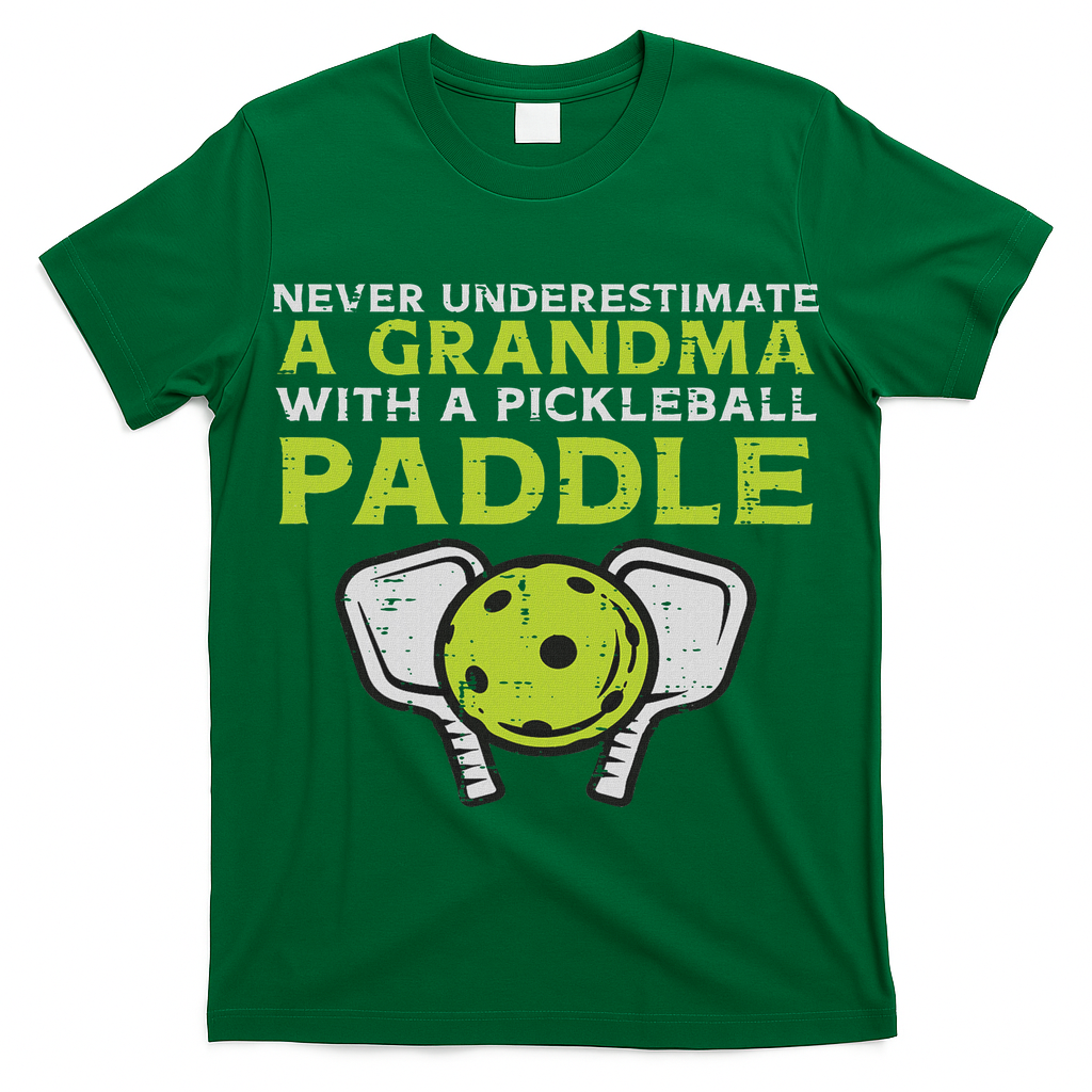 Never Underestimate Grandma With Pickleball Paddle Women T-Shirt