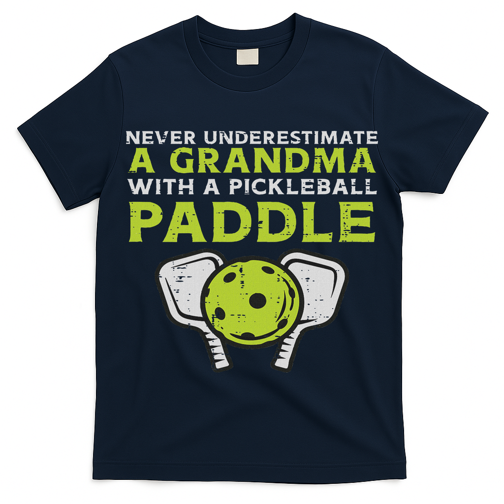 Never Underestimate Grandma With Pickleball Paddle Women T-Shirt