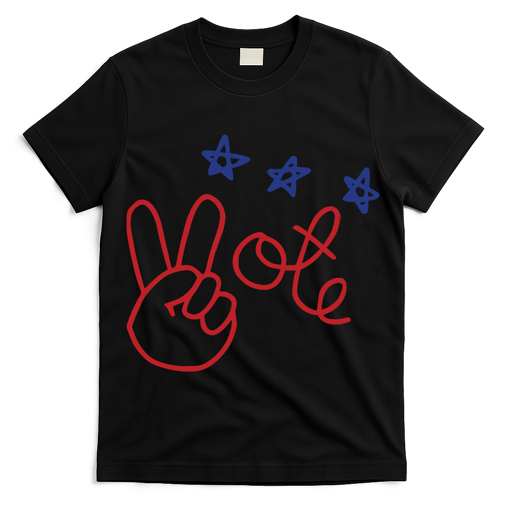 Nicolle Wallace Wearing Peace Vote T-Shirt