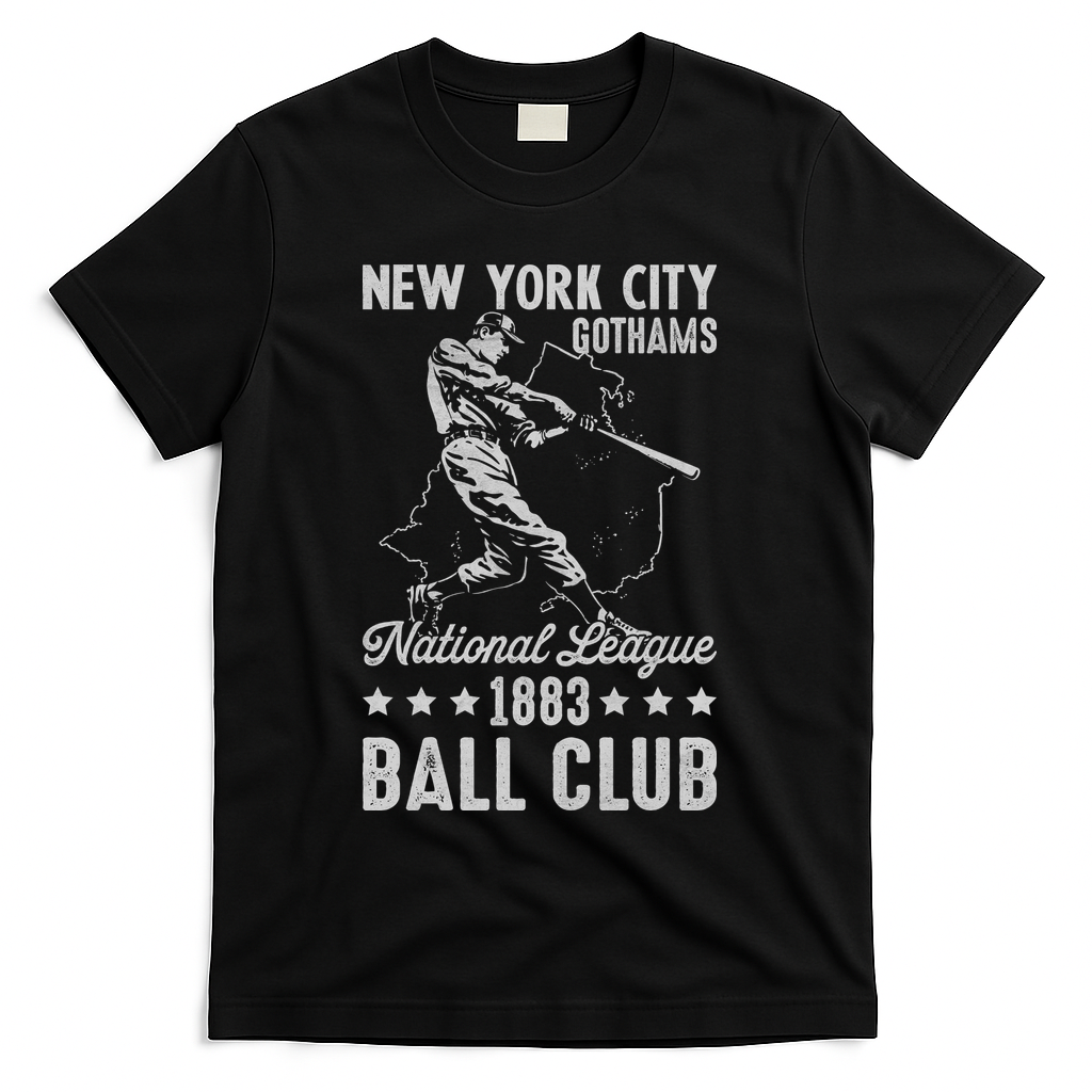 New York City Gothams Vintage Baseball Team T-Shirt - Black