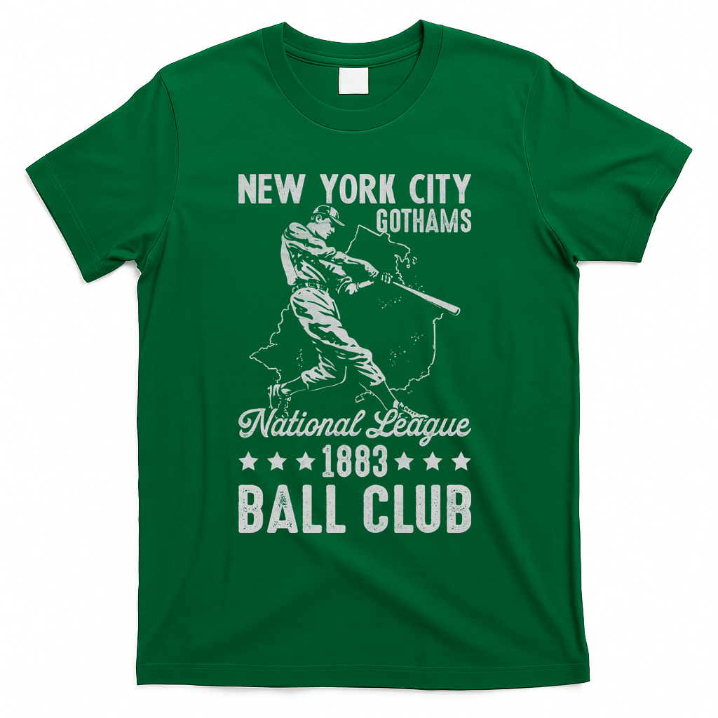 New York City Gothams Vintage Baseball Team T-Shirt - Green