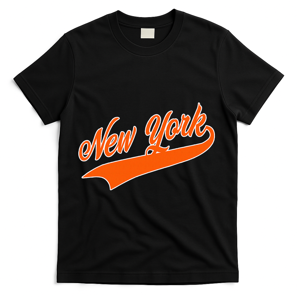 New York Vintage Team Varsity Fan Basketball T-Shirt - Black
