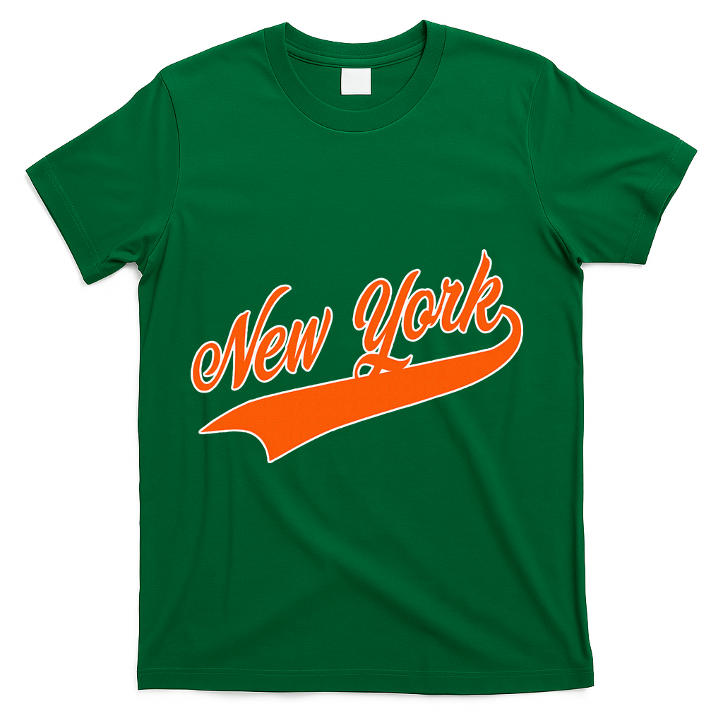 New York Vintage Team Varsity Fan Basketball T-Shirt - Green