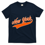 New York Vintage Team Varsity Fan Basketball T-Shirt - Navy