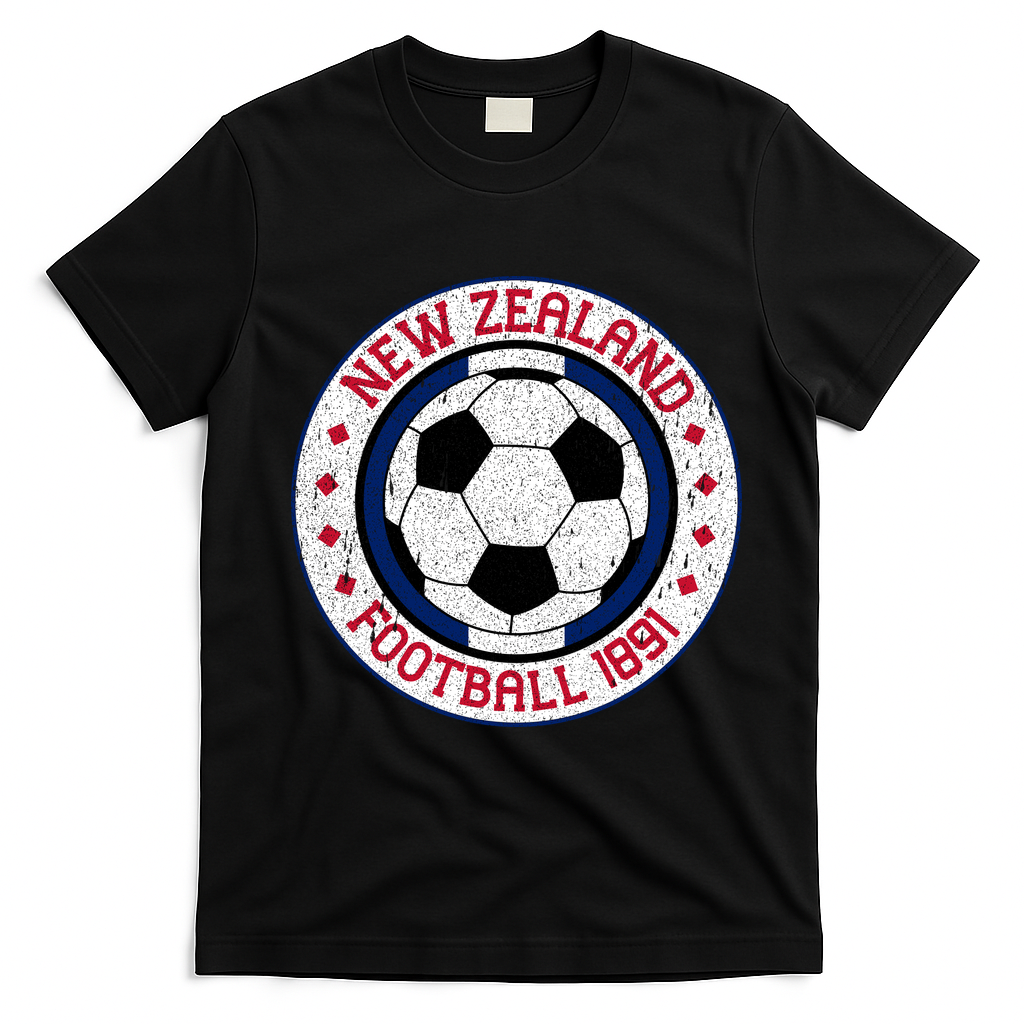 New Zealand Football Soccer Fan Vintage 1991 T-Shirt - Black